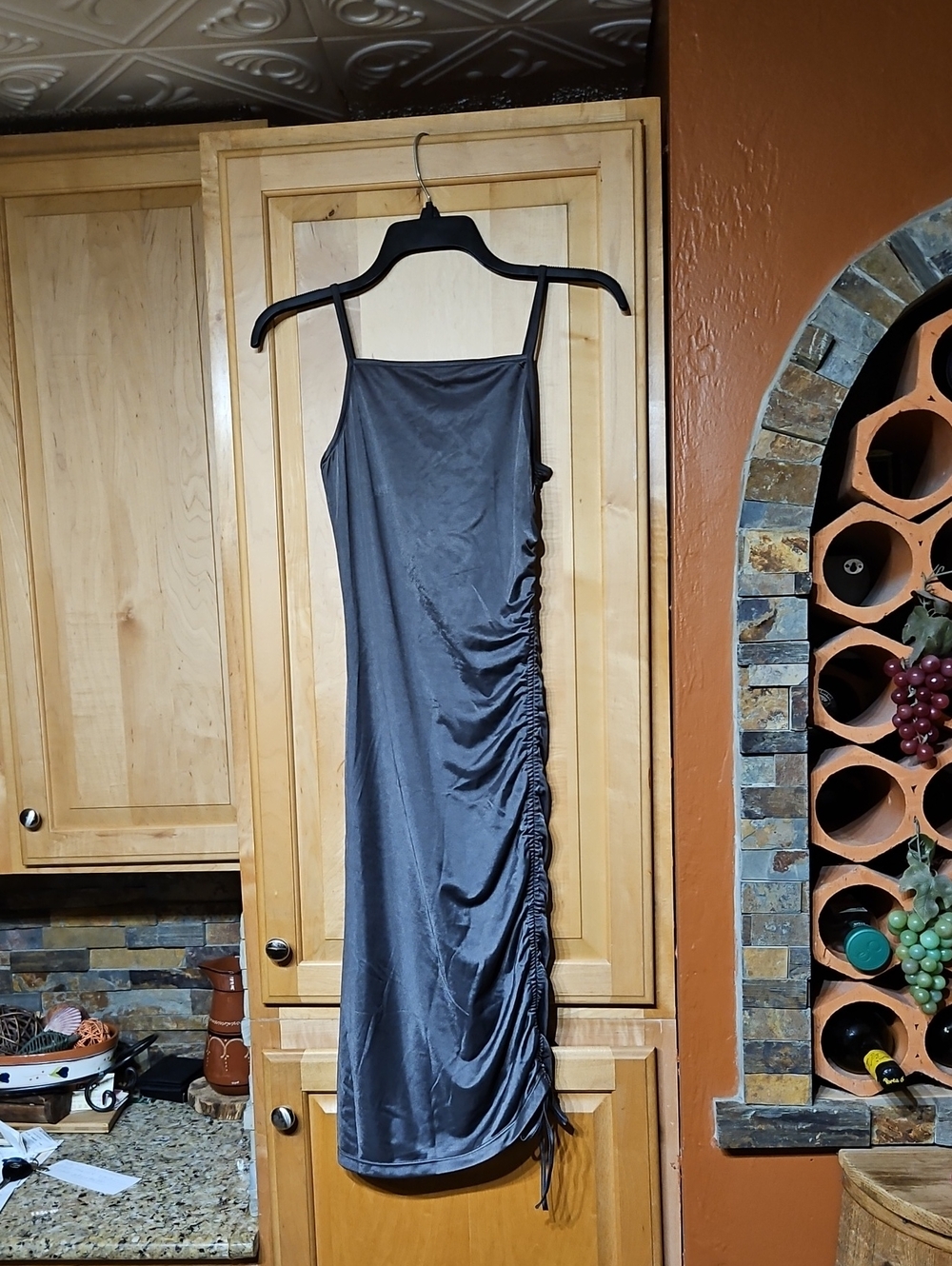 Intimately Free People Talk About It Mini-To-Midi Dress Adjustable Gull Grey NWT